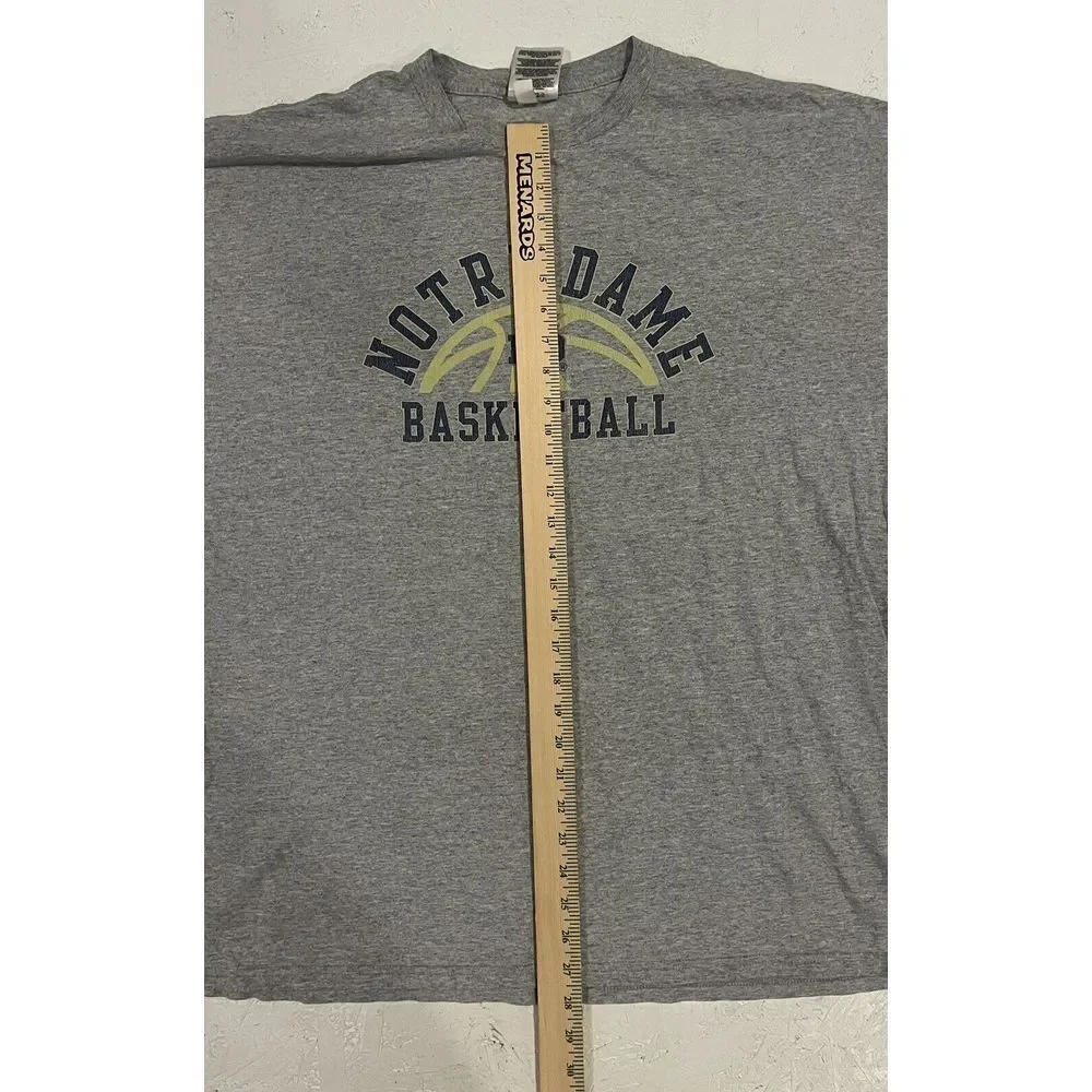 Vintage Adidas Notre Dame Basketball Shirt Mens XL Gray Logo‎ Short Sleeve